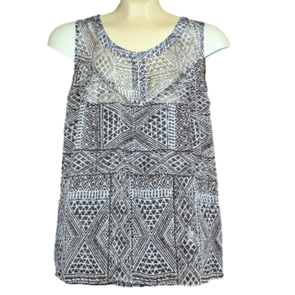 BOBEAU Sheer printed sleeves top​